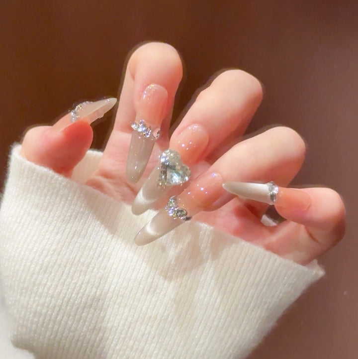 Glamorous Crystal-Embellished Stiletto Press-On Nails Stornfield