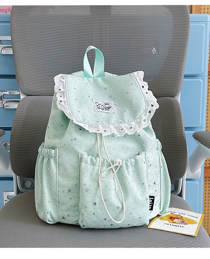 Star Print Ruffled Backpack Stornfield