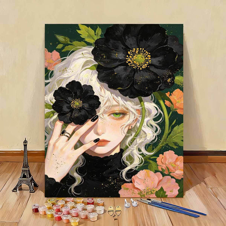 Artistic Floral Portrait Canvas Art Stornfield
