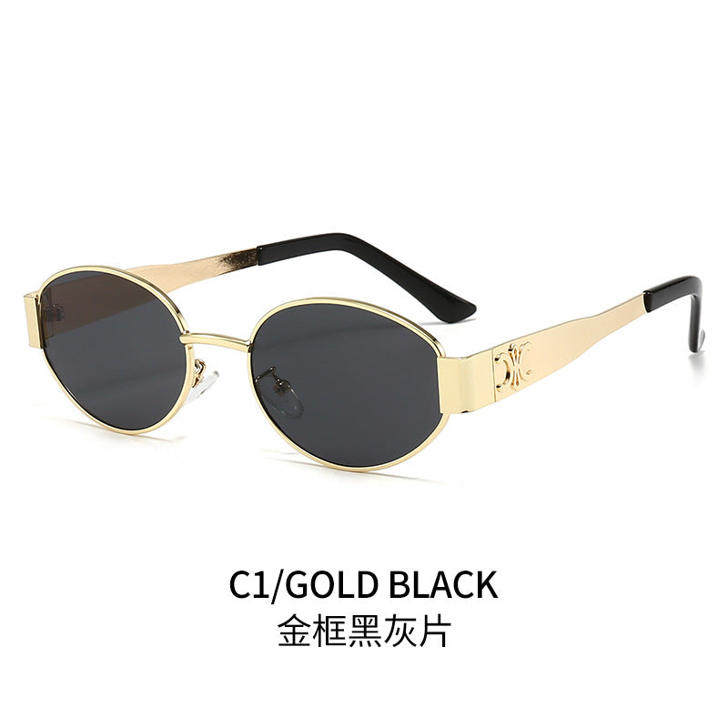 Women's designer sunglasses with elegant oval frame and unique accents Stornfield