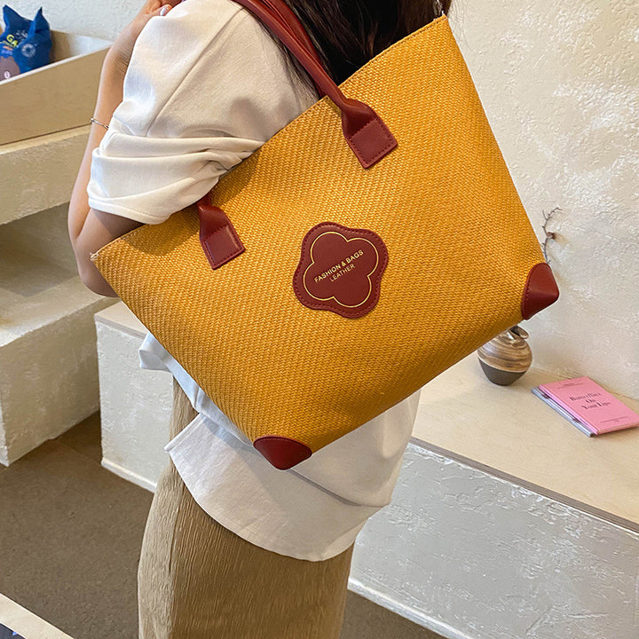 Versatile Textured Tote Handbag