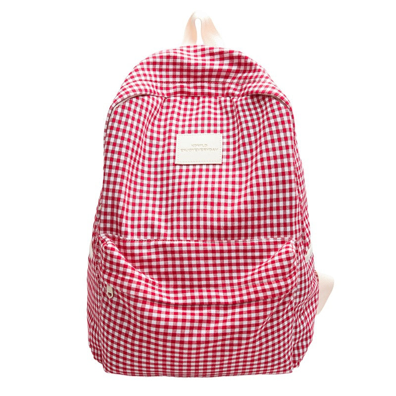Checked Design Casual School Backpack Stornfield