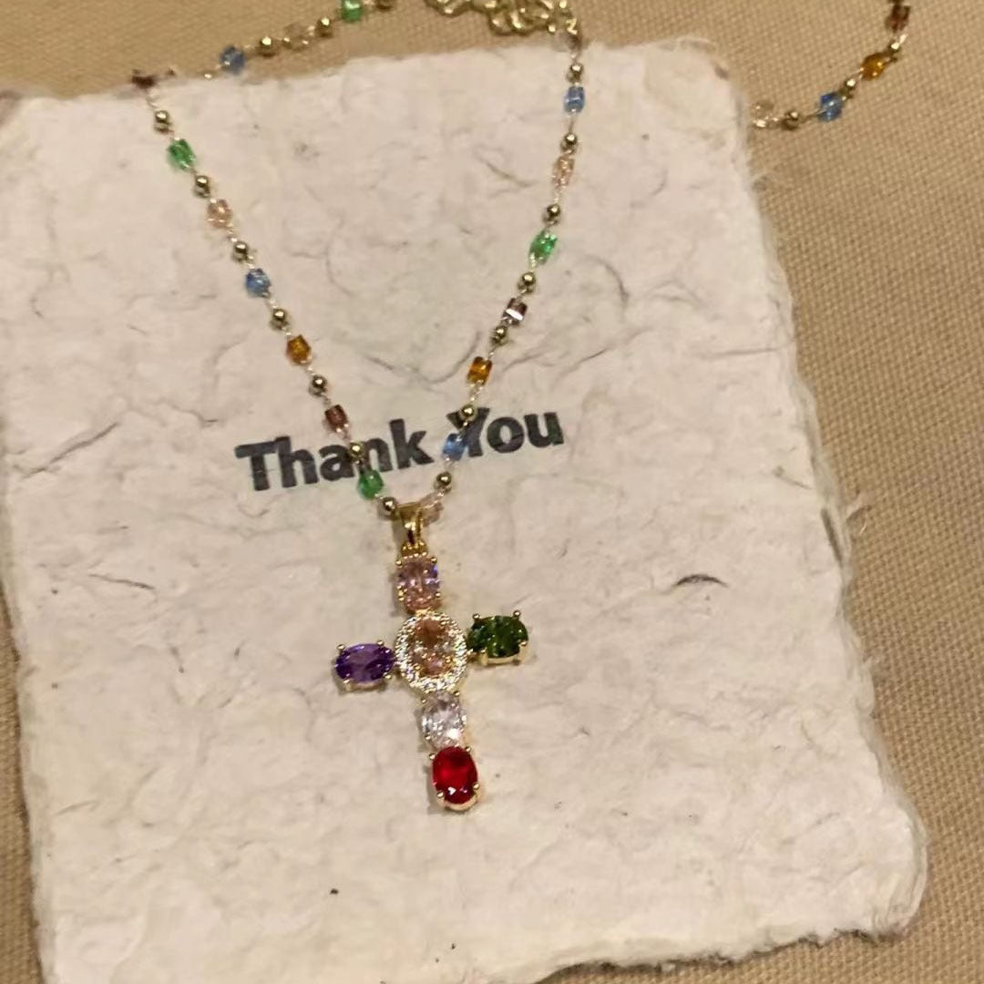 Creative Beaded Cross Necklace Stornfield