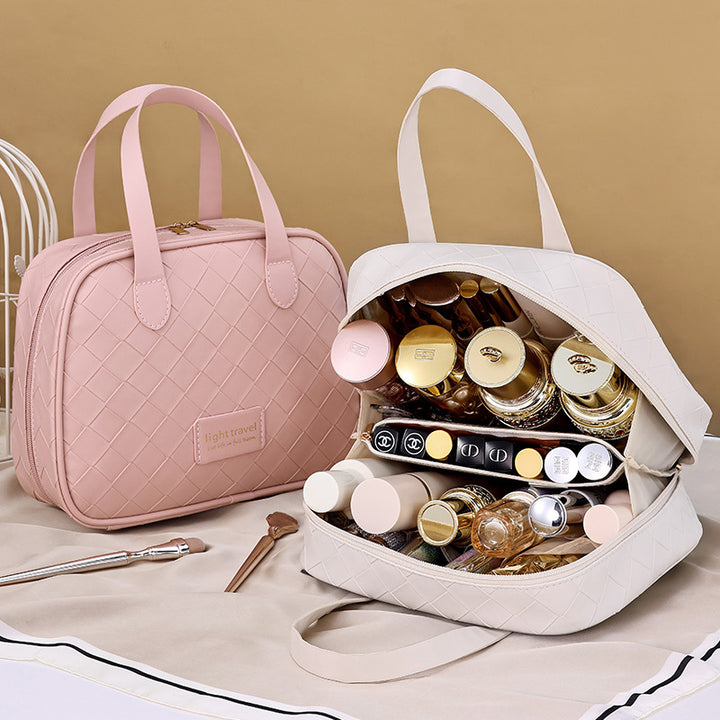 Cosmetic Organizer With Elegant Diamond Pattern And Sturdy Zipper Stornfield