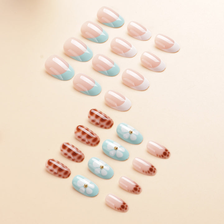 Artistic Floral Acrylic Press-On Nail Set Stornfield