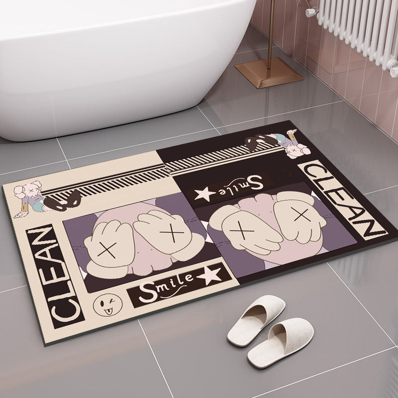 Fun Graphic Bath Mat for Bathroom