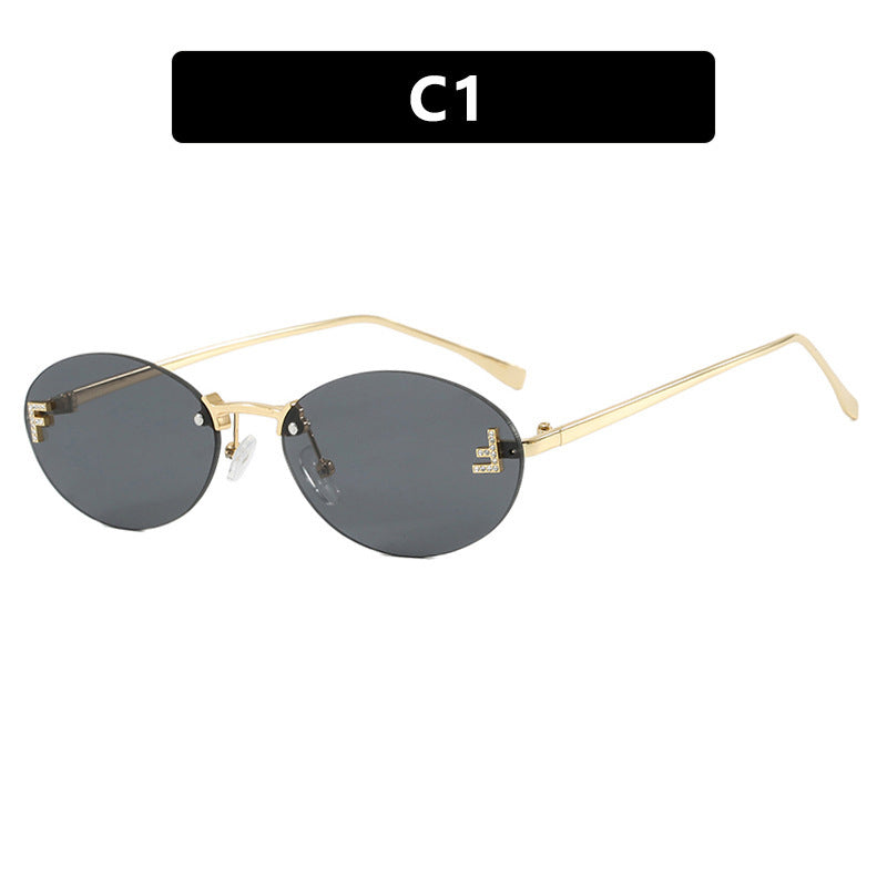 Women's fashionable sunglasses with elegant, round lenses and delicate metal frame Stornfield
