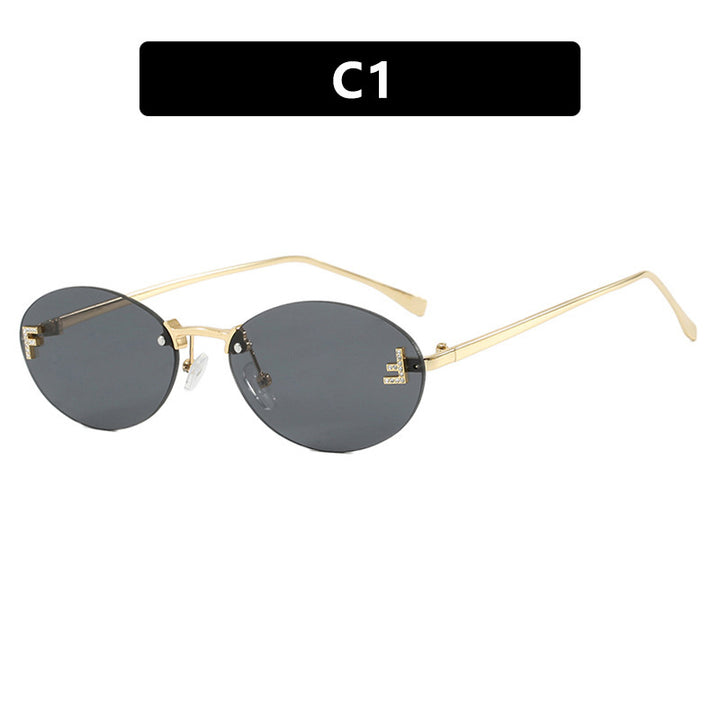 Women's fashionable sunglasses with elegant, round lenses and delicate metal frame Stornfield