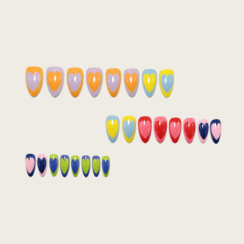 Artificial nails with cheerful heart design Stornfield