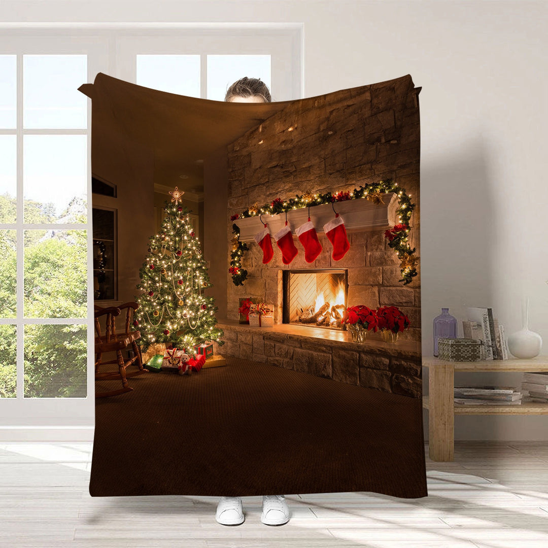 Holiday-Themed Fleece Throw Blanket
