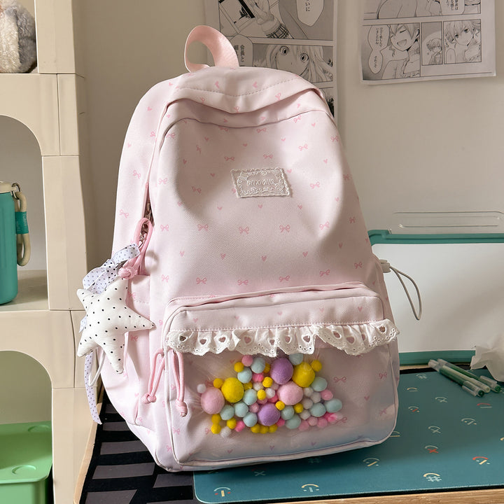 Playful Bow-Embellished School Backpack Stornfield