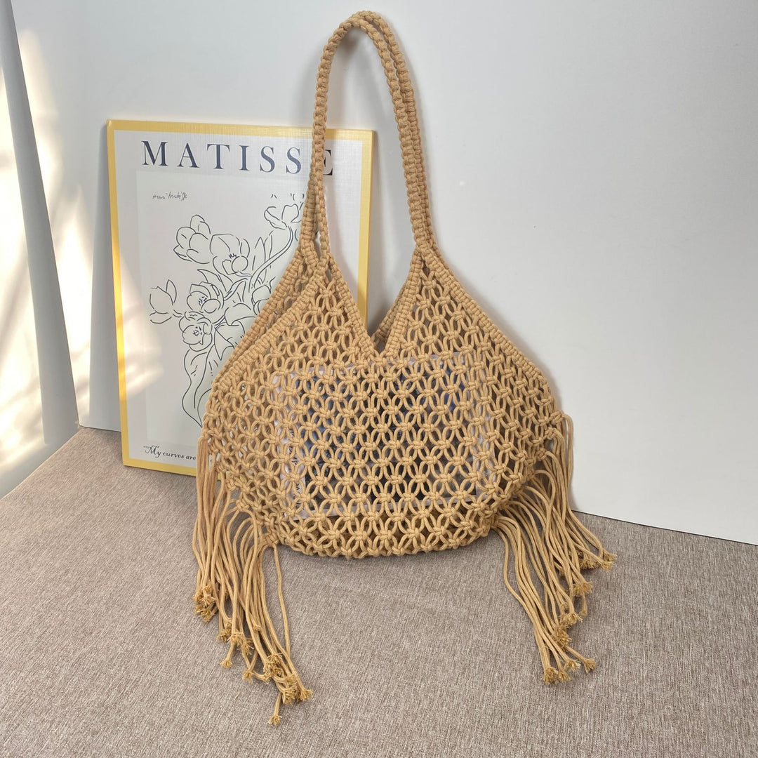 Macrame shoulder bag with fringes Stornfield