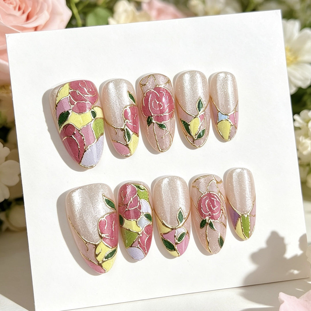 Floral Art Press-On Nail Kit