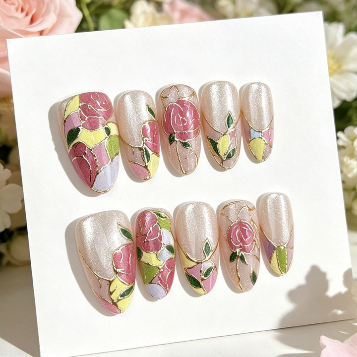 Floral Art Press-On Nail Kit