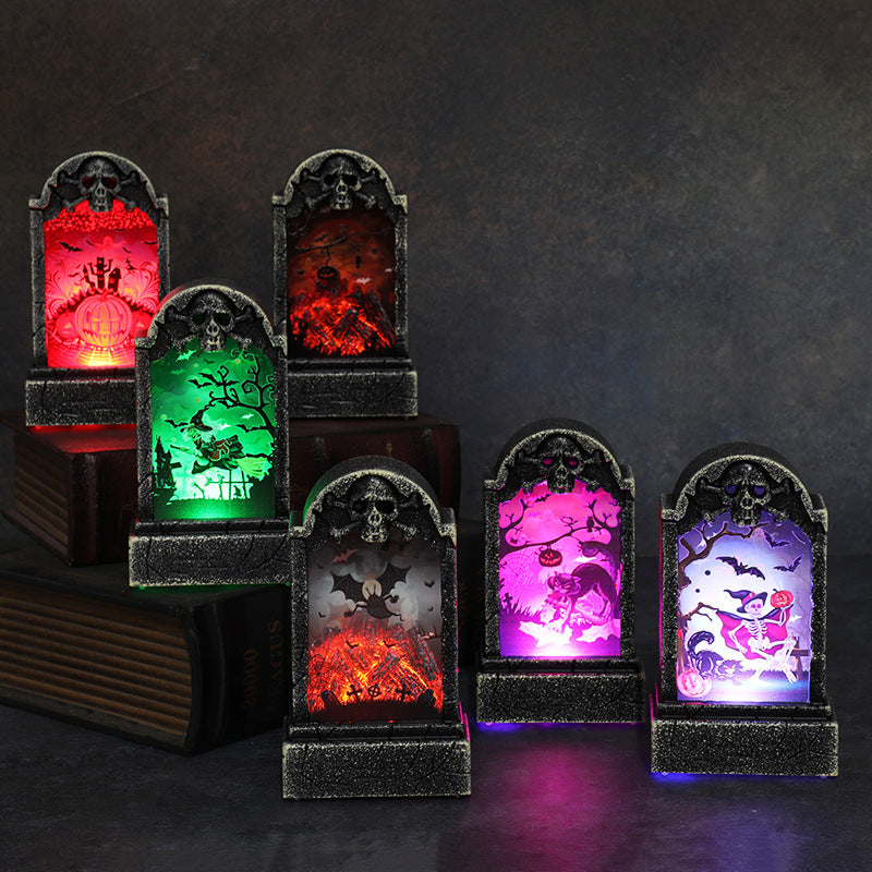 Decorative LED Haunted Graveyard Lantern Stornfield
