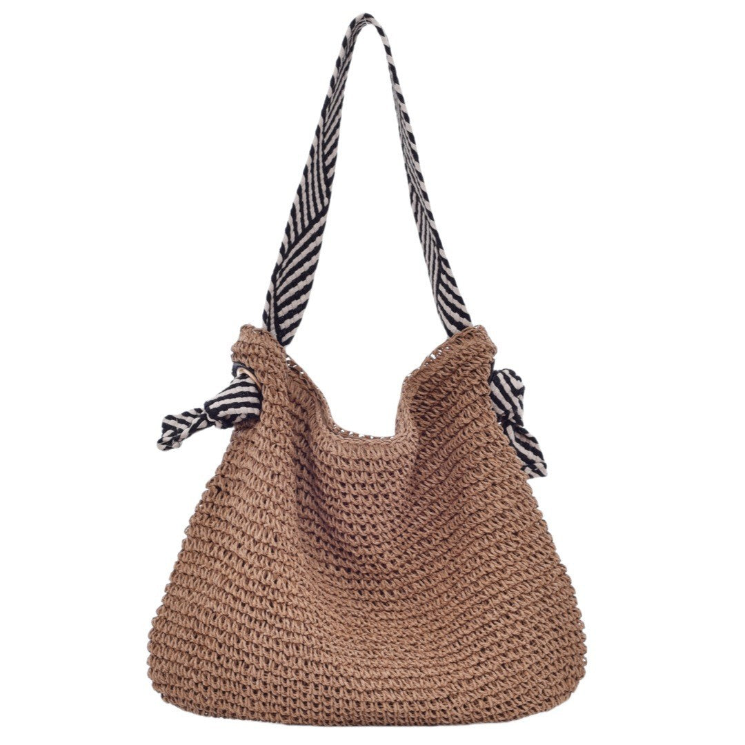 Handmade bucket bag with modern stripe pattern Stornfield