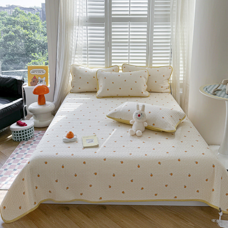 Lightweight Quilted Cotton Bedspread and Mattress Coverlet Set