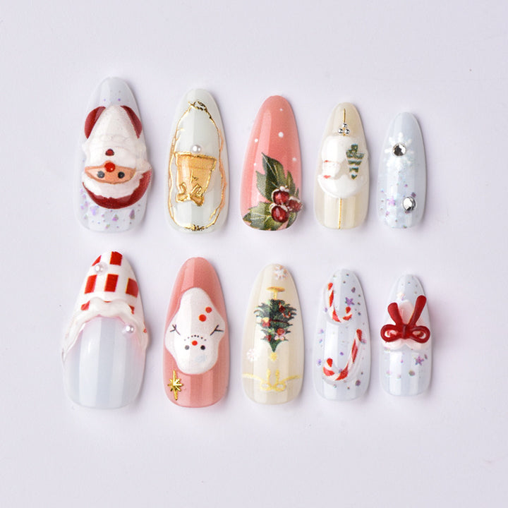 Festive artificial nails with Christmas designs Stornfield