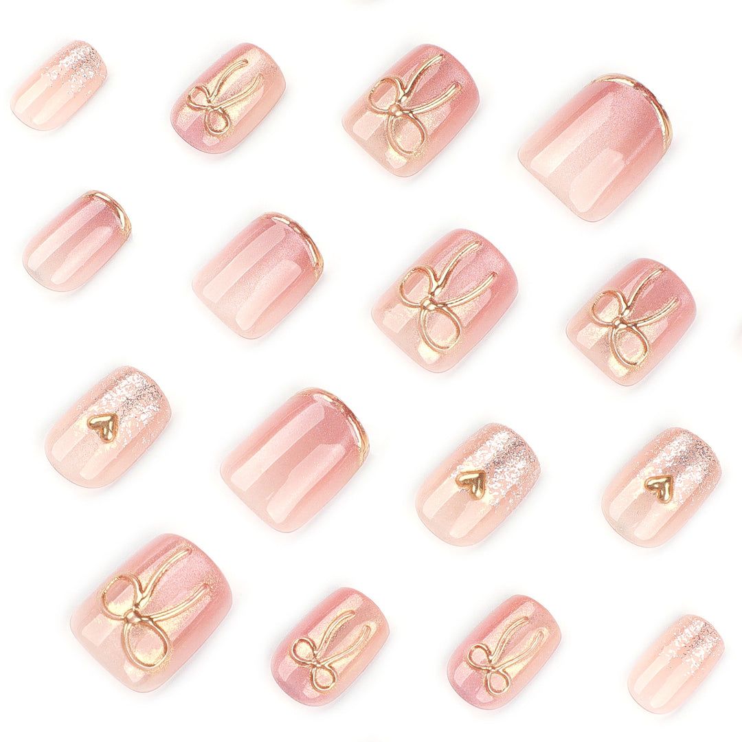 Glamorous acrylic nails with elegant gold design Stornfield