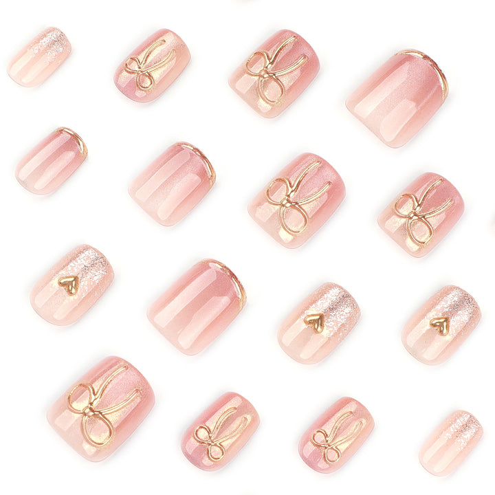 Glamorous acrylic nails with elegant gold design Stornfield