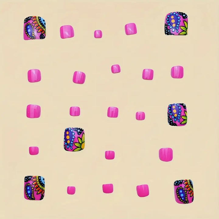 Artificial nail set with colorful mandala design Stornfield