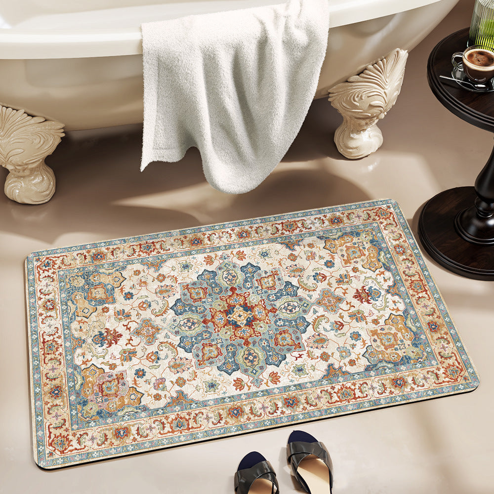 Elegant Vintage Floral Bath Mat Stornfield