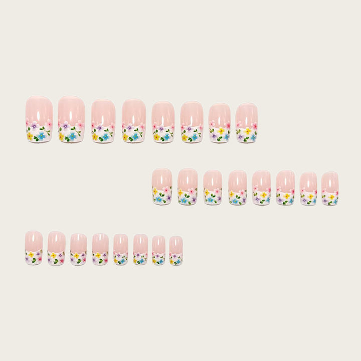 Artistic Nail Extensions with Colorful Flower Designs Stornfield