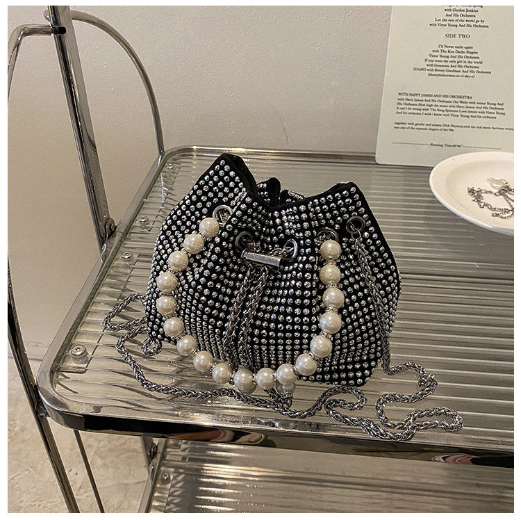 Elegant Beaded Drawstring Handbag