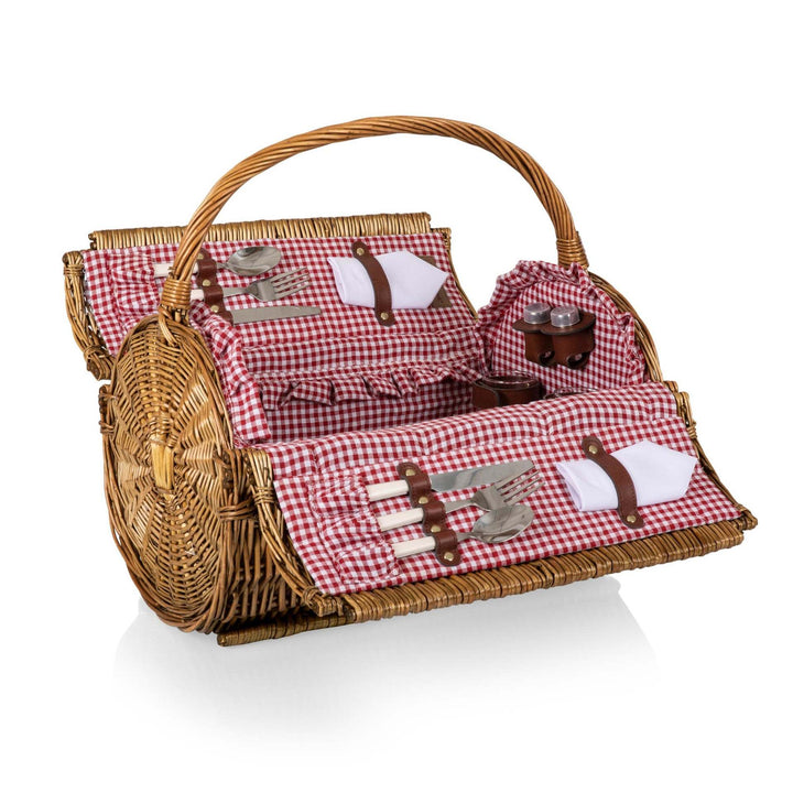 Women's picnic basket with integrated dish set and stylish gingham pattern Stornfield