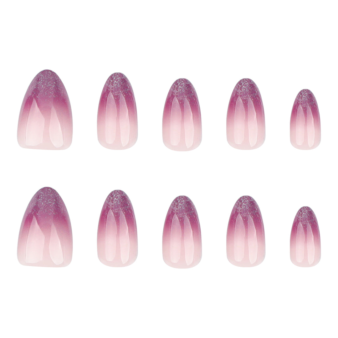 Shiny nail extensions with gentle ombre effect Stornfield