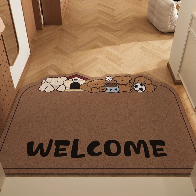 Cartoon-Themed Welcome Mat for Indoor Home Display
