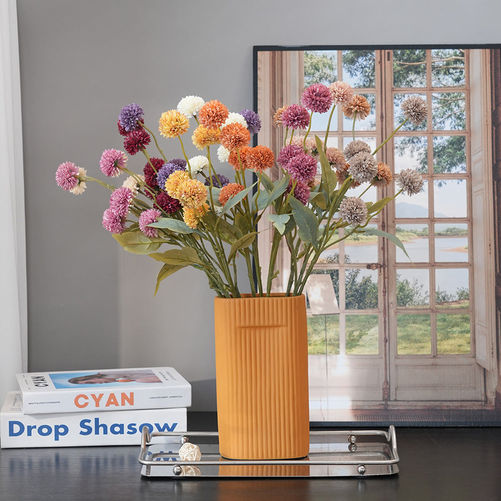 Textured Artificial Zinnia Flower Arrangement