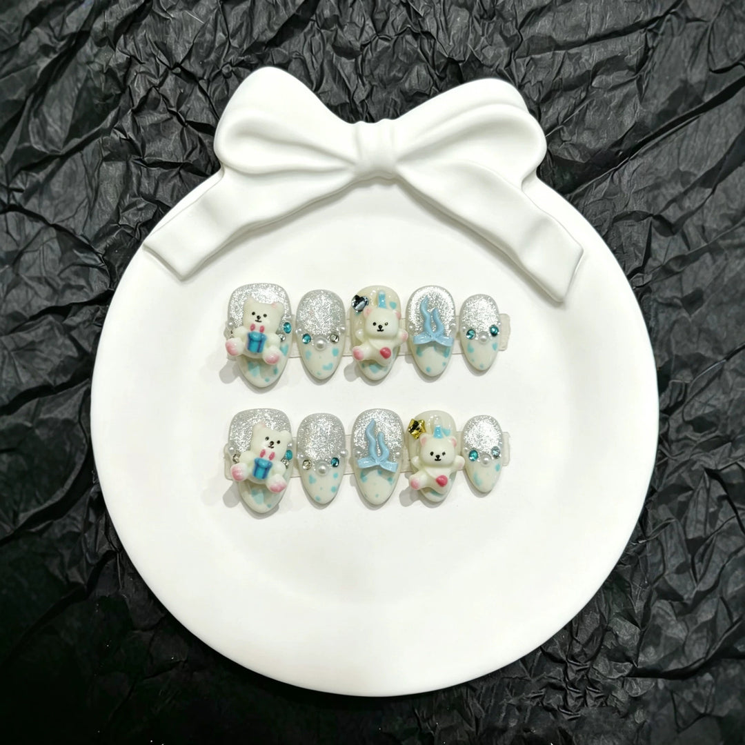 Whimsical Character Press-On Nail Art Set  1791774752