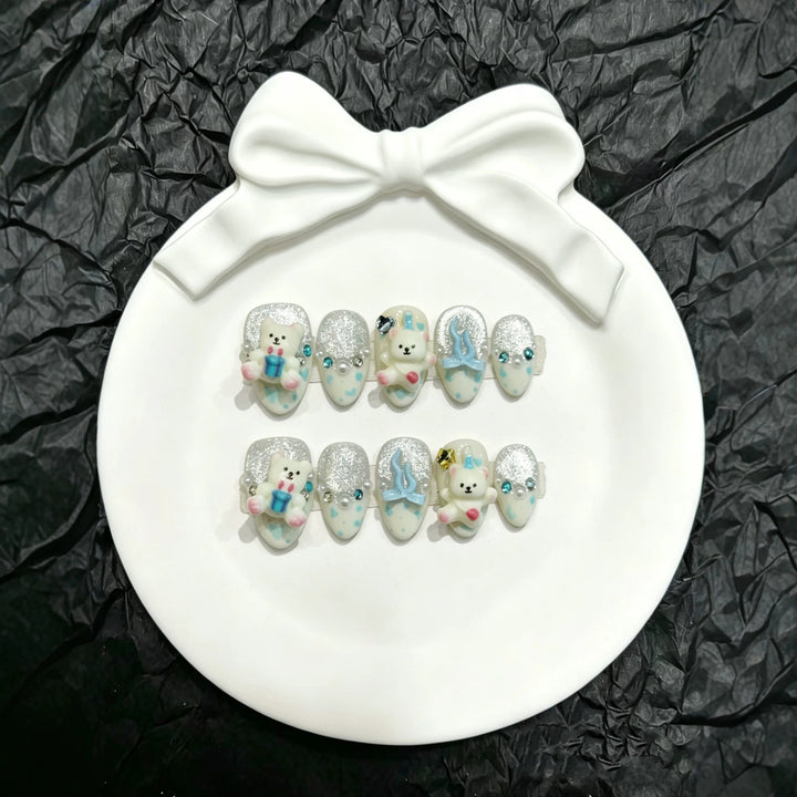 Whimsical Character Press-On Nail Art Set  1791774752