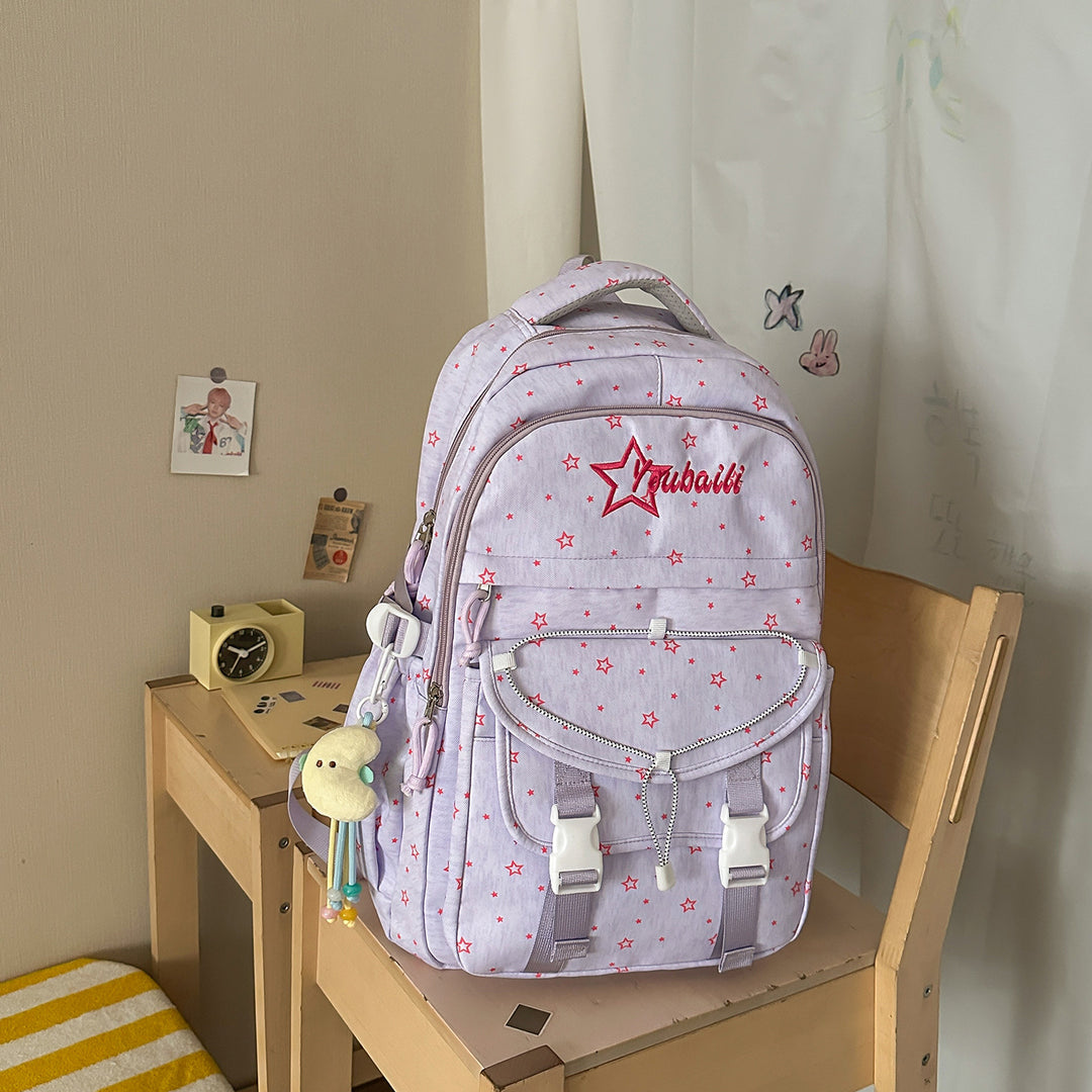Star-Embellished Casual School Backpack Stornfield