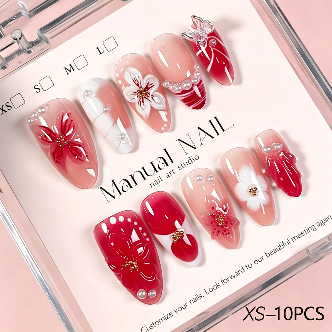 Decorative Floral Press-On Nail Art Collection Stornfield