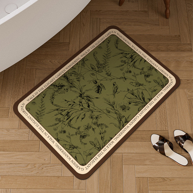 Oval Botanical Floor Mat