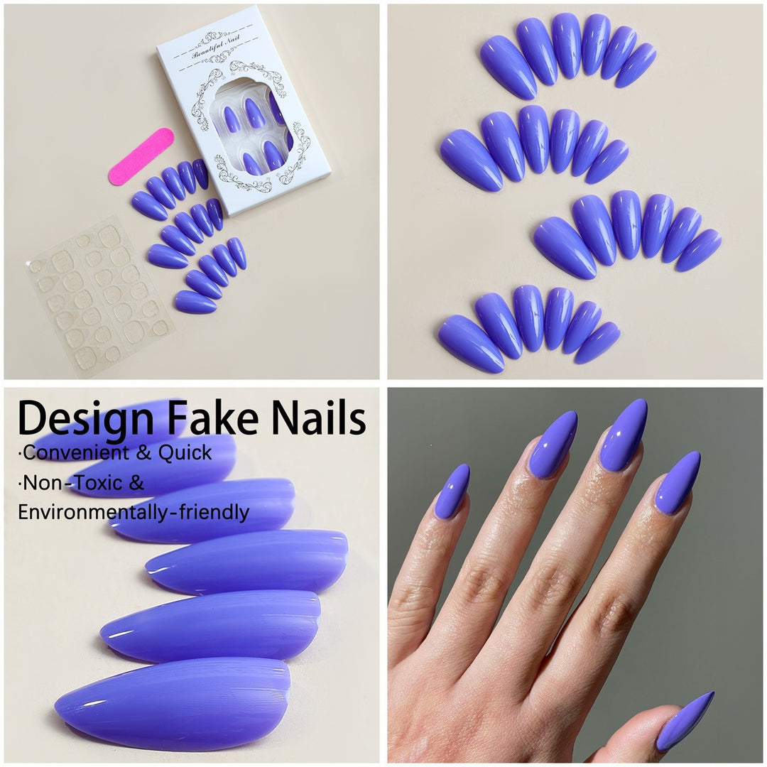 Artificial nail set with elegant stiletto tips and matte finish Stornfield