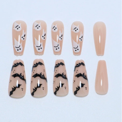 Artful Ghost-Themed Press-On Nails Stornfield