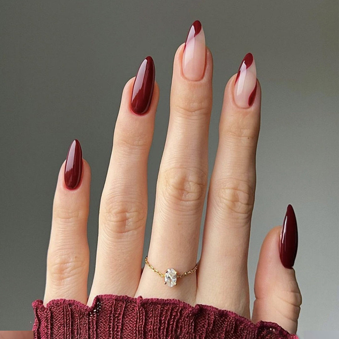 Elegant stiletto artificial nails with ombre effect Stornfield