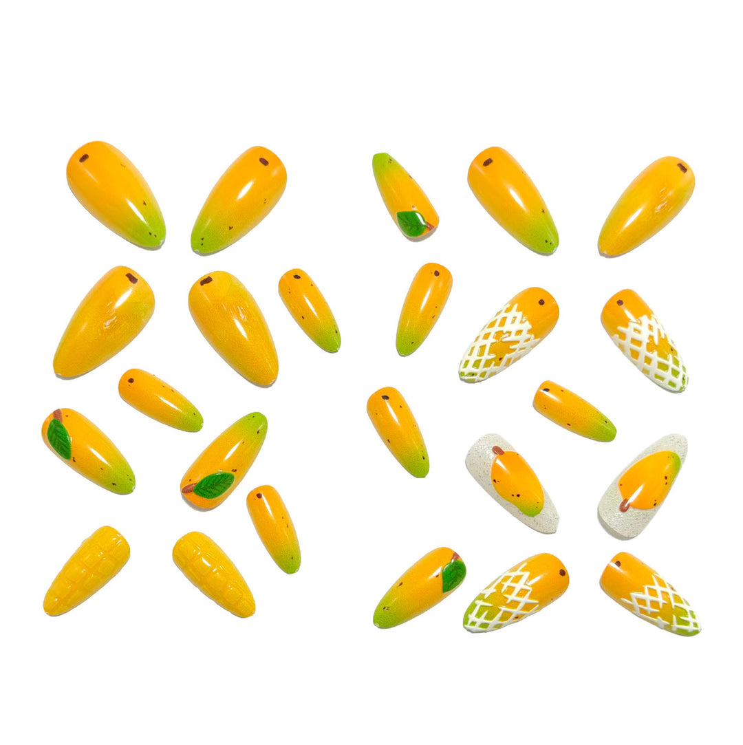 Artificial nails with fruity mango design Stornfield