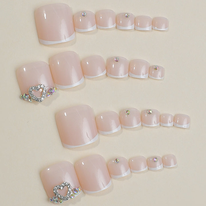 Acrylic nail set with glitter and jewel details Stornfield