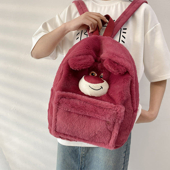 Plush Animal Face Backpack
