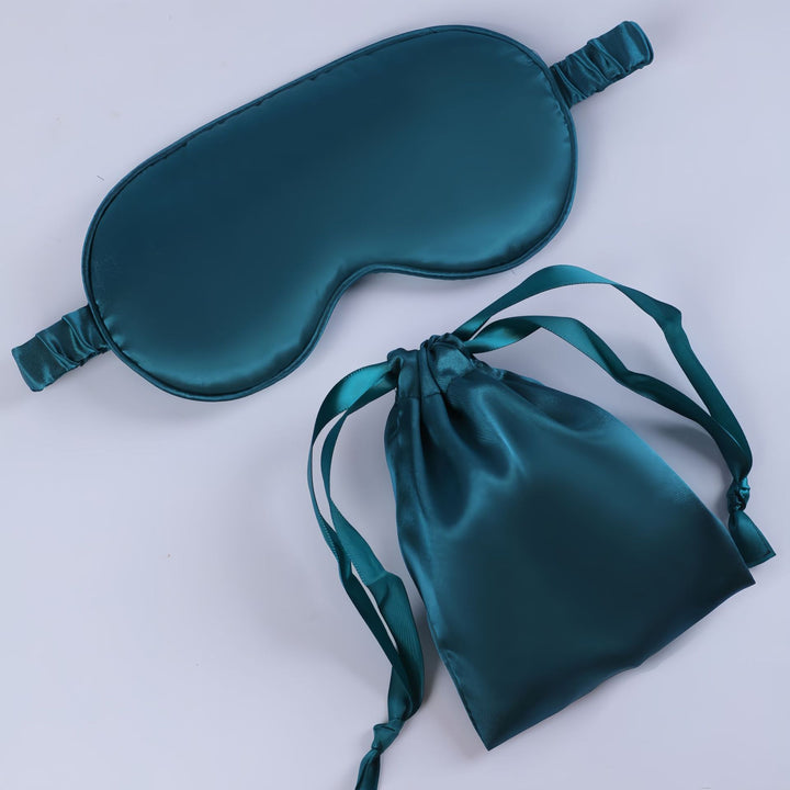 Women's nano silk sleep mask with padded eye area, adjustable elastic band, and storage pouch Stornfield