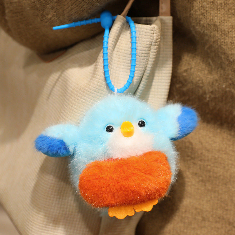 Fluffy Plush Chick Bag Charm Keychain with Flexible Loop Strap Stornfield