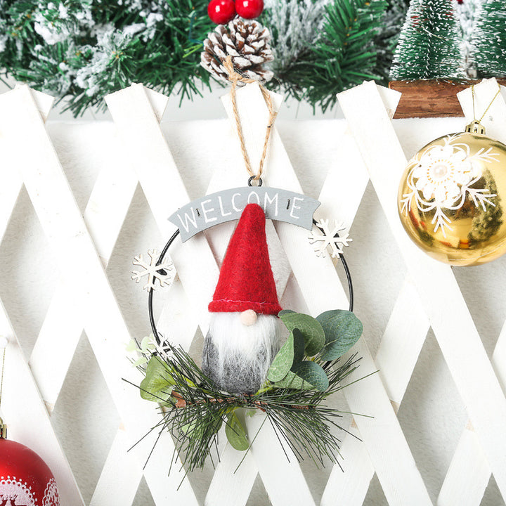 Decorative Christmas wreath with gnome motif Stornfield