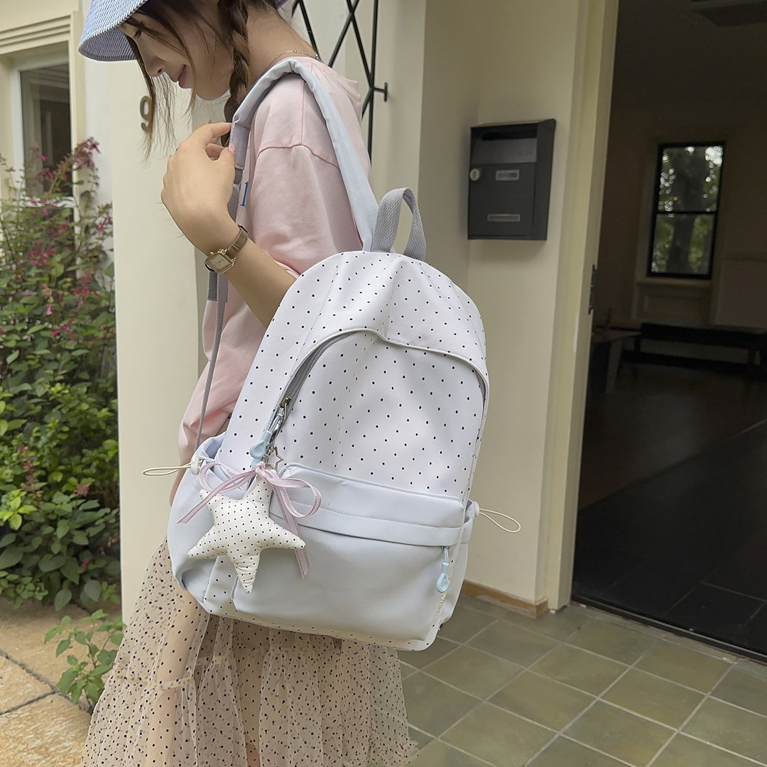 Polka Dot and Solid Color Backpack Stornfield