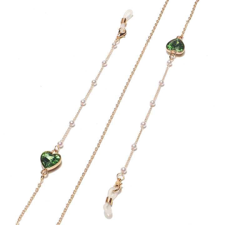 Heart-Shaped Crystal Eyewear Chain Stornfield