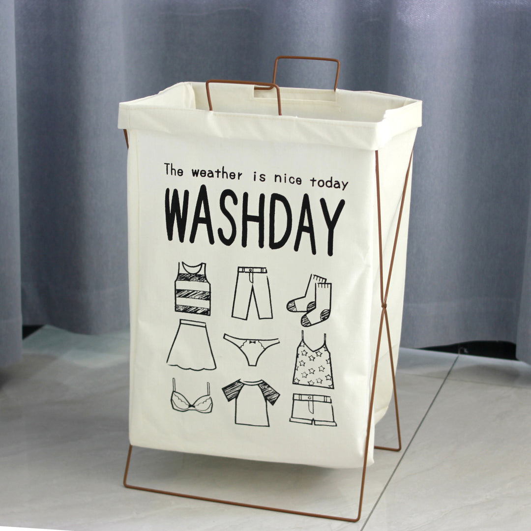Decorative laundry basket with inspiring quotes Stornfield