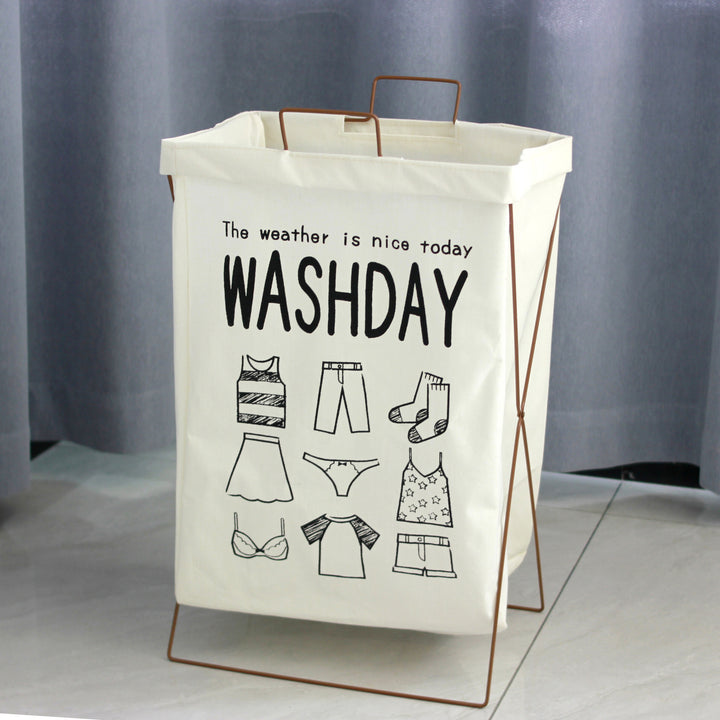 Decorative laundry basket with inspiring quotes Stornfield
